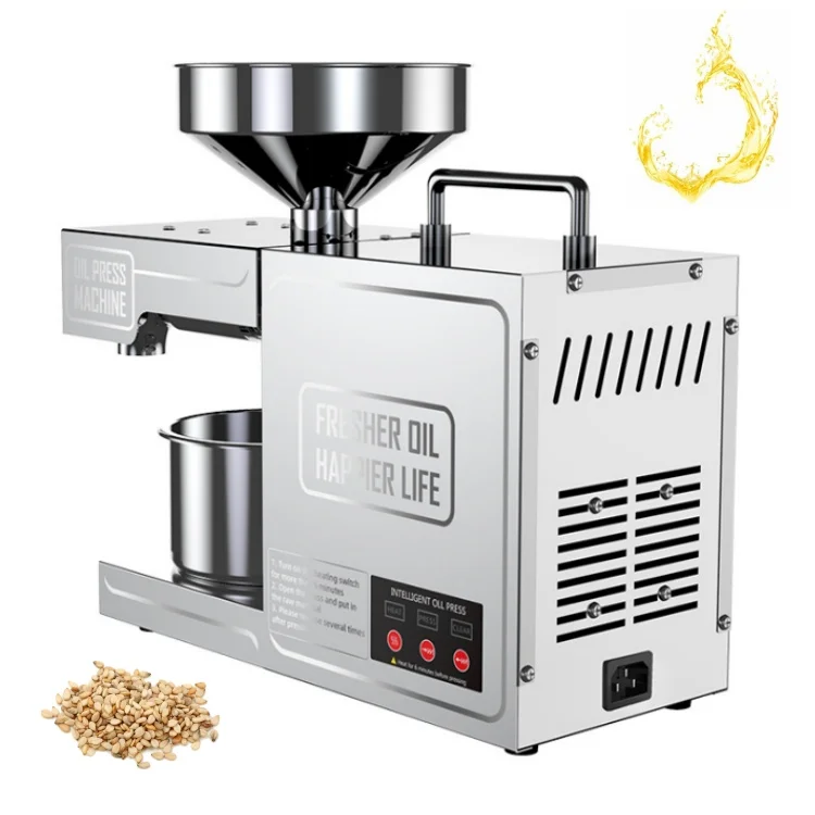 Stainless Steel Small 3-6kg/h Oil Press Machine 220v/50hz 820w sunflower Oil Press/cold Machine Self processing