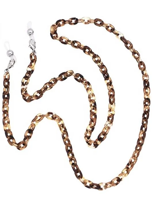 
Foreign-trade hot maskes chain handmade acrylic facemask chain fashion glass maskes rope candy colors 