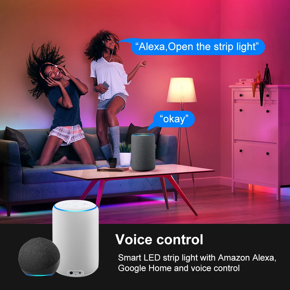 
Now the delivery Amazon Alexa Google Home 16.4ft kit Wifi 18leds/m smd5050 rgb IP20 Flexible smart LED Strip Light 