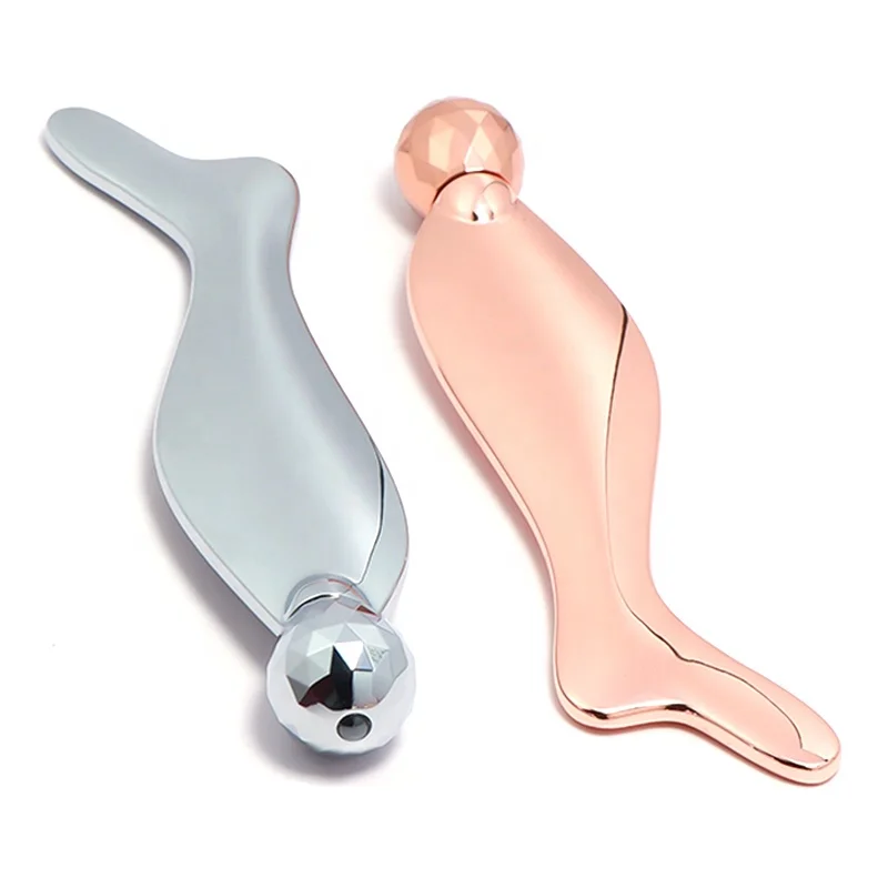 Chinese Healthcare Therapy Rose Gold Gua sha Beauty Eye Cream Skincare Massage Metal Gua Sha Roller