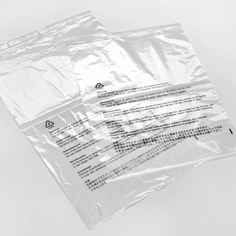 Custom 12x17' self-seal poly bag clear suffocation warning bags with suffocation warning 11x14 for t shirts self