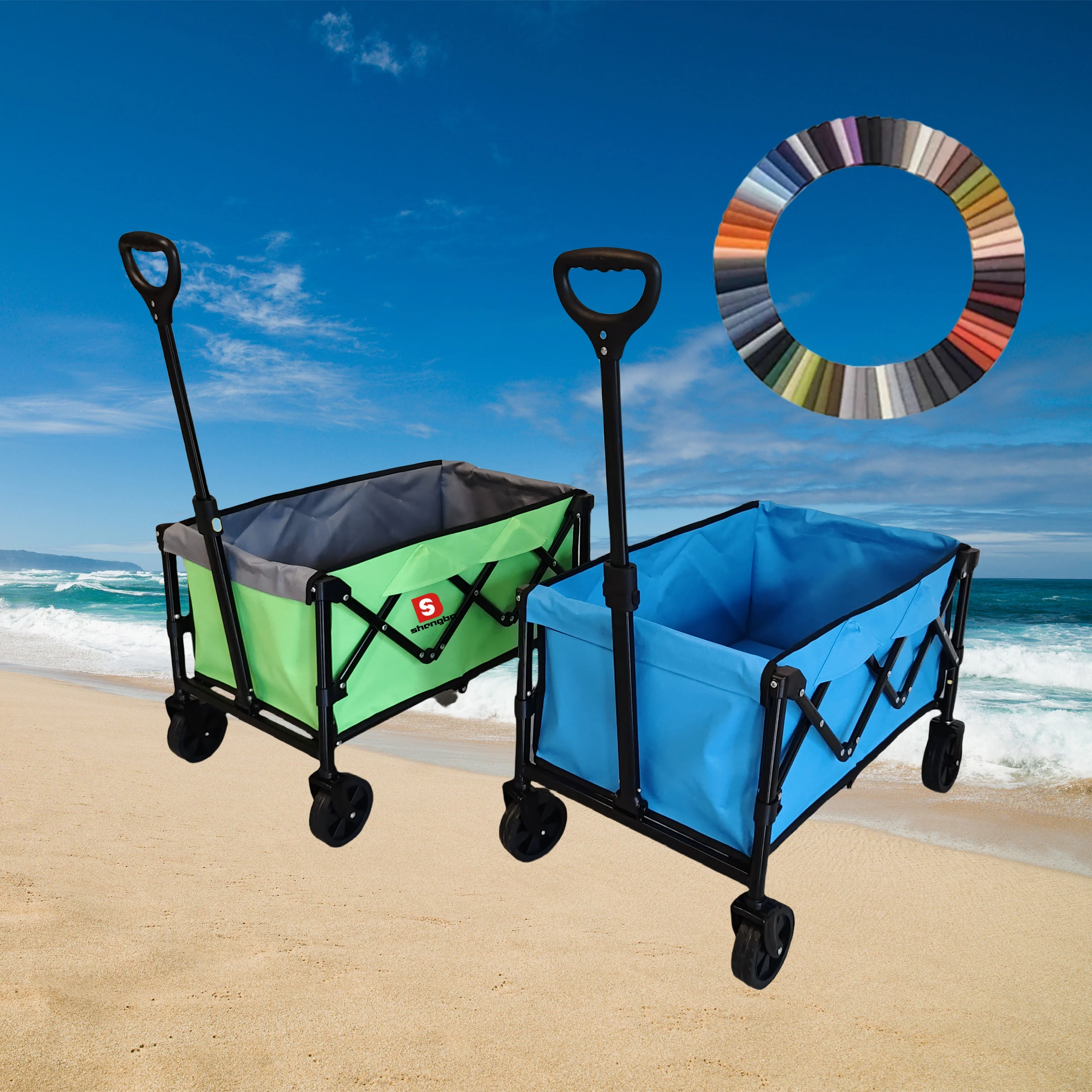 Hot Sale Wholesale Trolley Cart Foldable Folding Utility Wagon Portable Cargo Wagon Camping