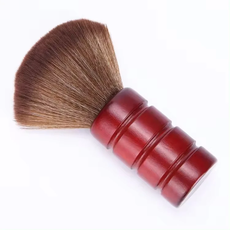 Quality Reliability Soft Barber Cleaning Brush Wood Handle Soft Hair Smooth Fiber Wool Neck Duster Hair Cleaning Brush