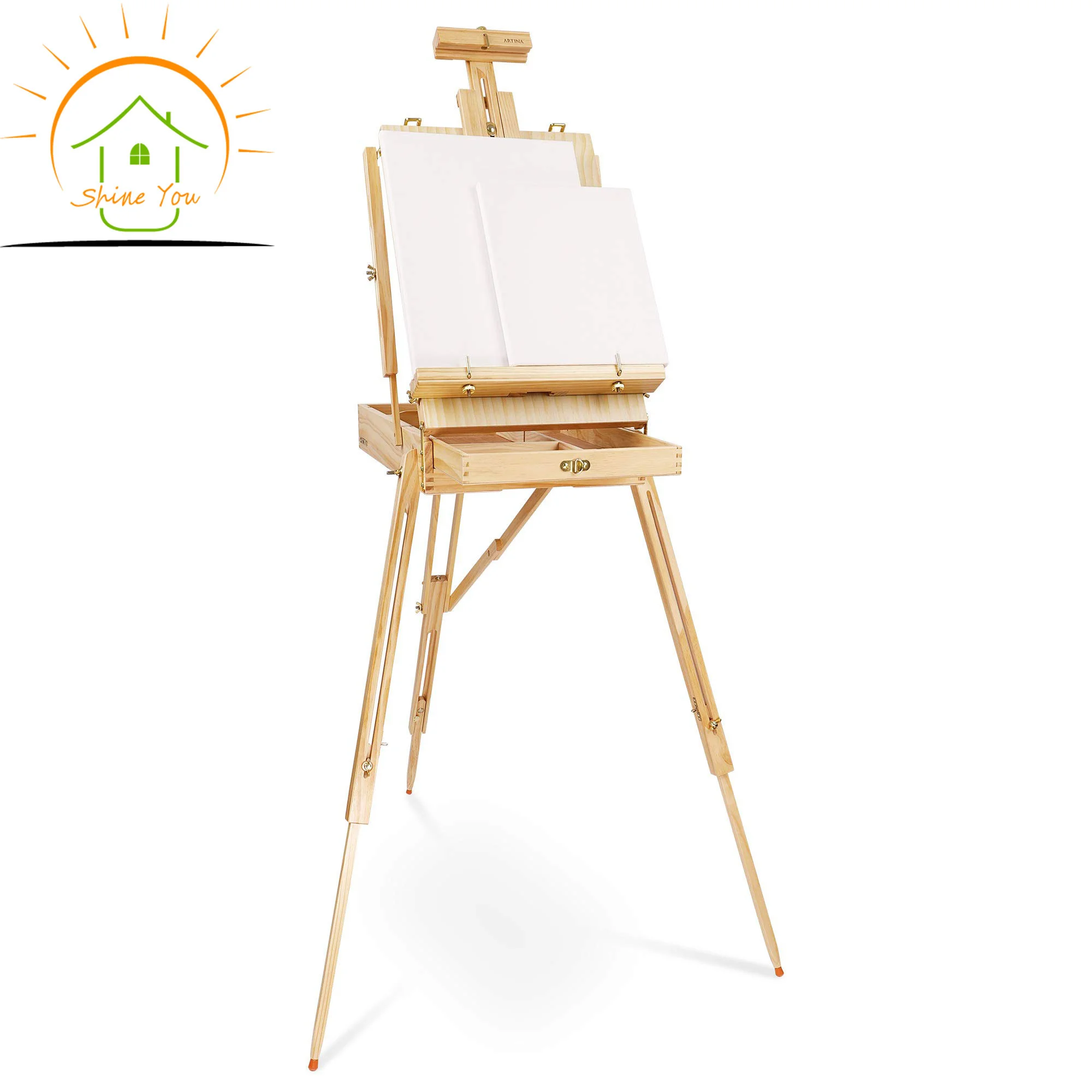 Portable collapsible outdoor sketch rack, outdoor sketch easel box, oil painting rack box