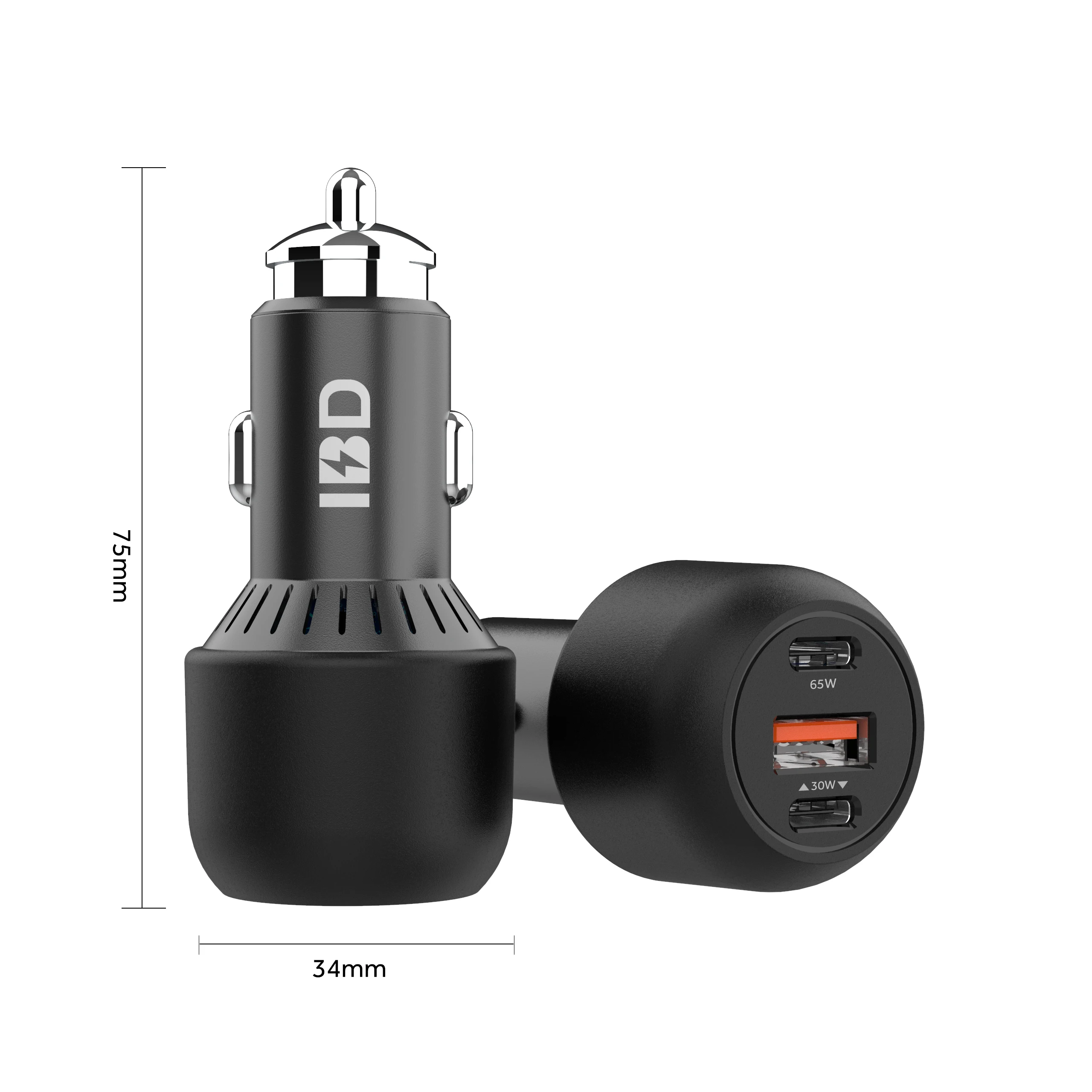 New Product Big Power 95W Car Charger 3 port Laptop Fast USB Type-C Car Charger For Macbook