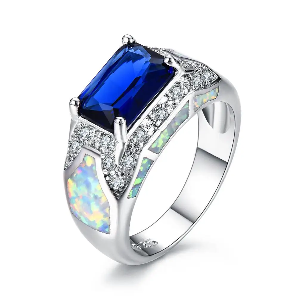 
Customized Men diamond rings yiwu jewelry factory wholesale women blue sapphire ring 