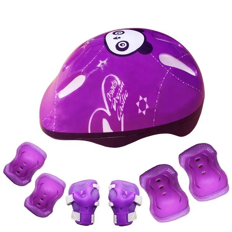 Hot sell kids skates protect pad set with helmet Children sports helmet cycling protective gear 4 sets