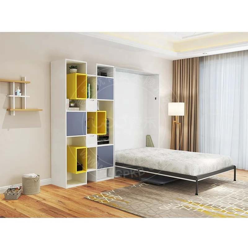 smart single apartment  hidden murphy bed with study desk saving space wallbed in custom King, queen, double, single size