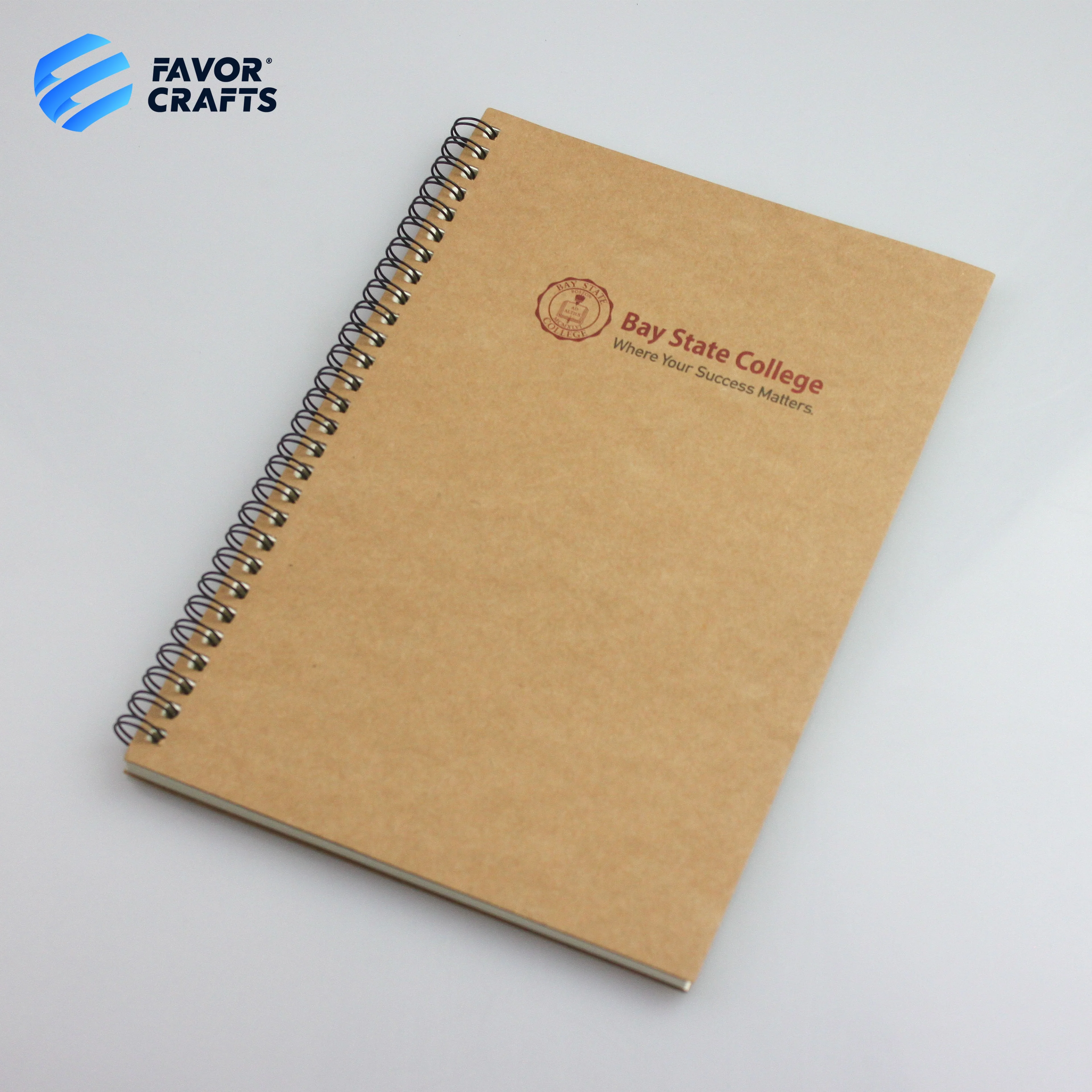 wholesale cheap bulk A5 soft cover recycled kraft cover spiral notebook