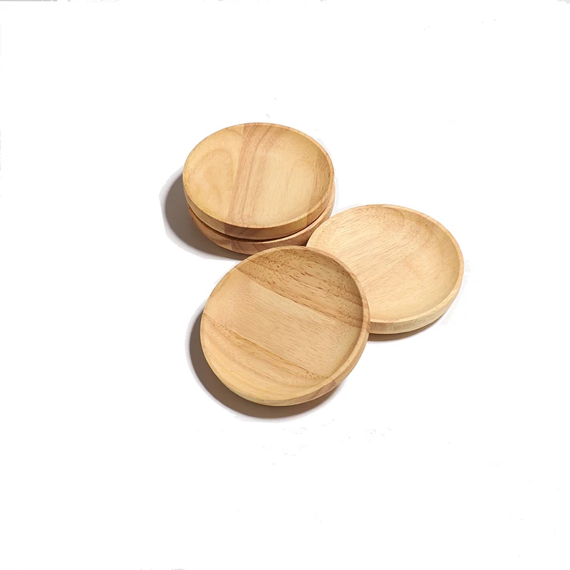 Wood Dinner Plates Round Oak Wood Serving Tray Used as Charcuterie Boards Cheese Fruit Salad Platter Bread Plate