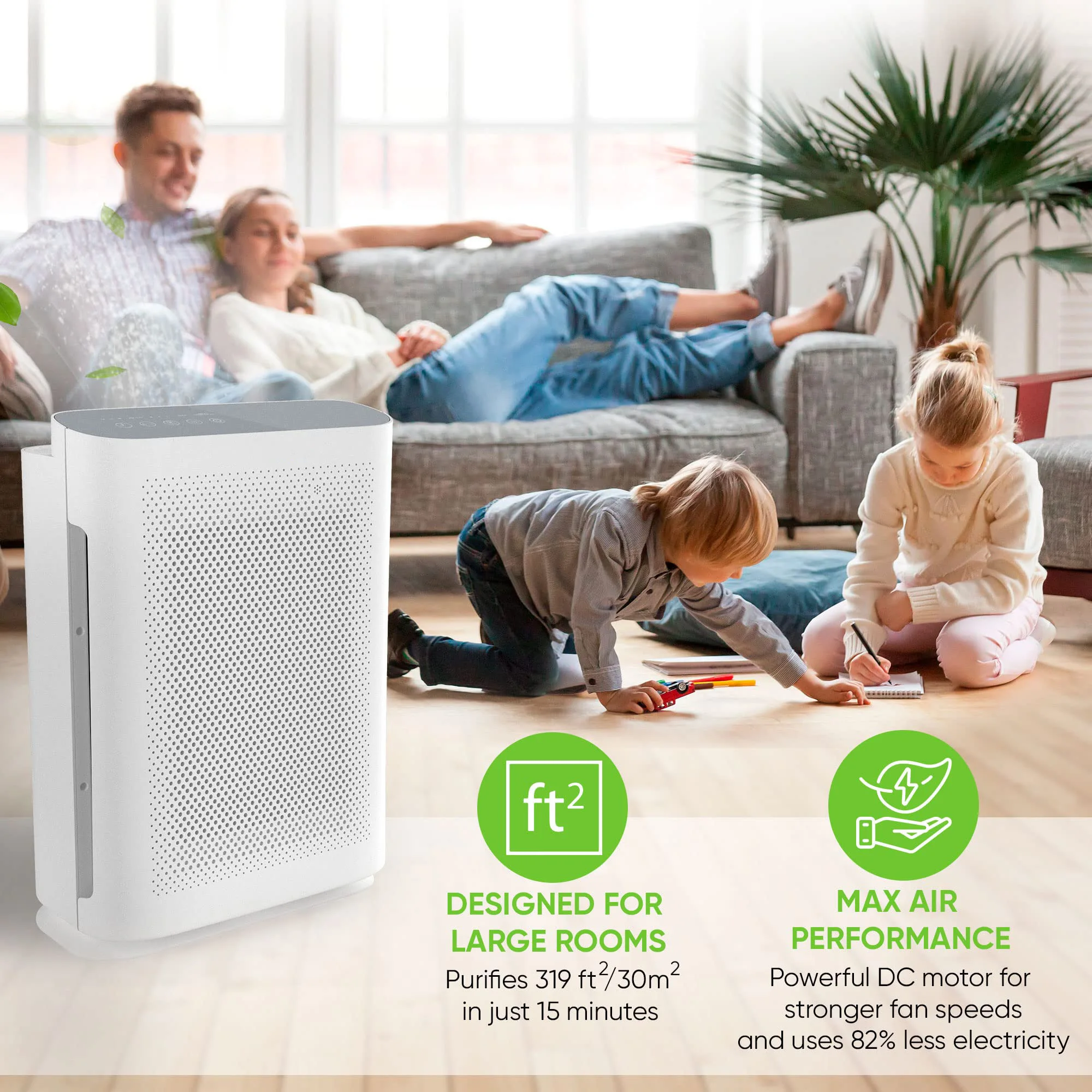 4 In 1 H13 True HEPA UVC Air Purifier Efficient Disinfection Sterilizer Air Purifier Negative Ion Air Purifier