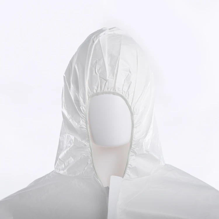 Type 5/6B Disposable 55g Microporous Waterproof Chemical Coverall with boot cover