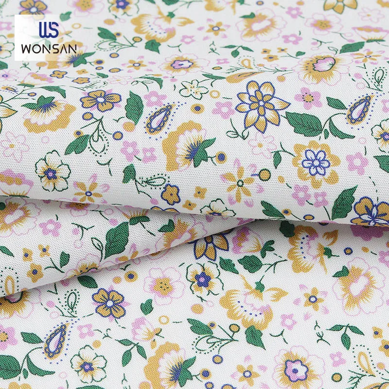 40S 100% cotton digital printing fabric with custom flower pattern for dress