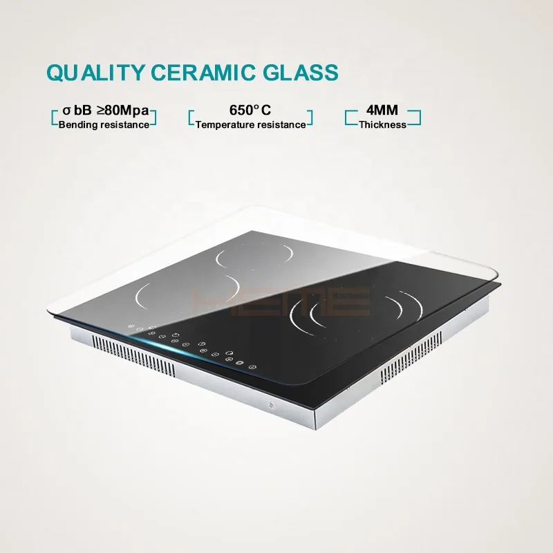 CE CB certificate home appliances built-in electric touch screen ceramic glass 3 hot plates ceramic cook stove