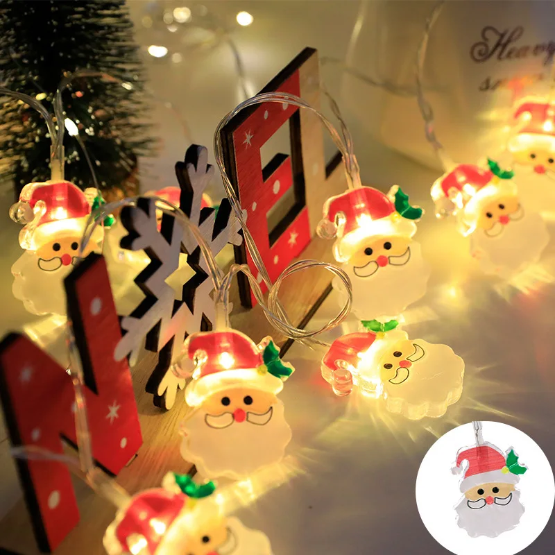 Christmas Lights Battery Operated Snowman 3M 20LEDs Fairy Bulbs Christmas Tree LED Santa Claus Christmas Gift Decoration Lights