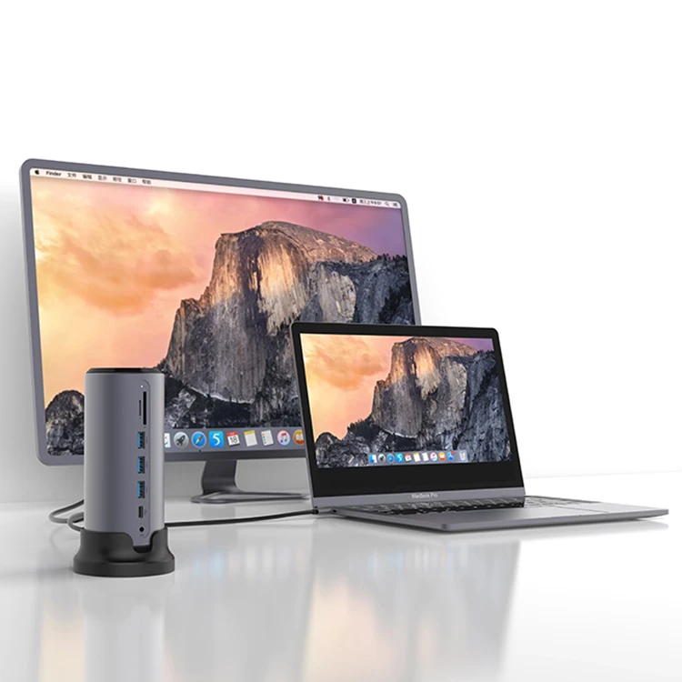 Pulwtop считыватель смарт-карт usb hub Тип c 4k 30 Гц аудио док-станция usb c