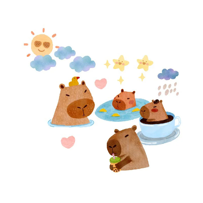 Милая наклейка Capybara, забавная виниловая наклейка Capybara, Очаровательная наклейка с животными для ноутбука и бутылок с водой