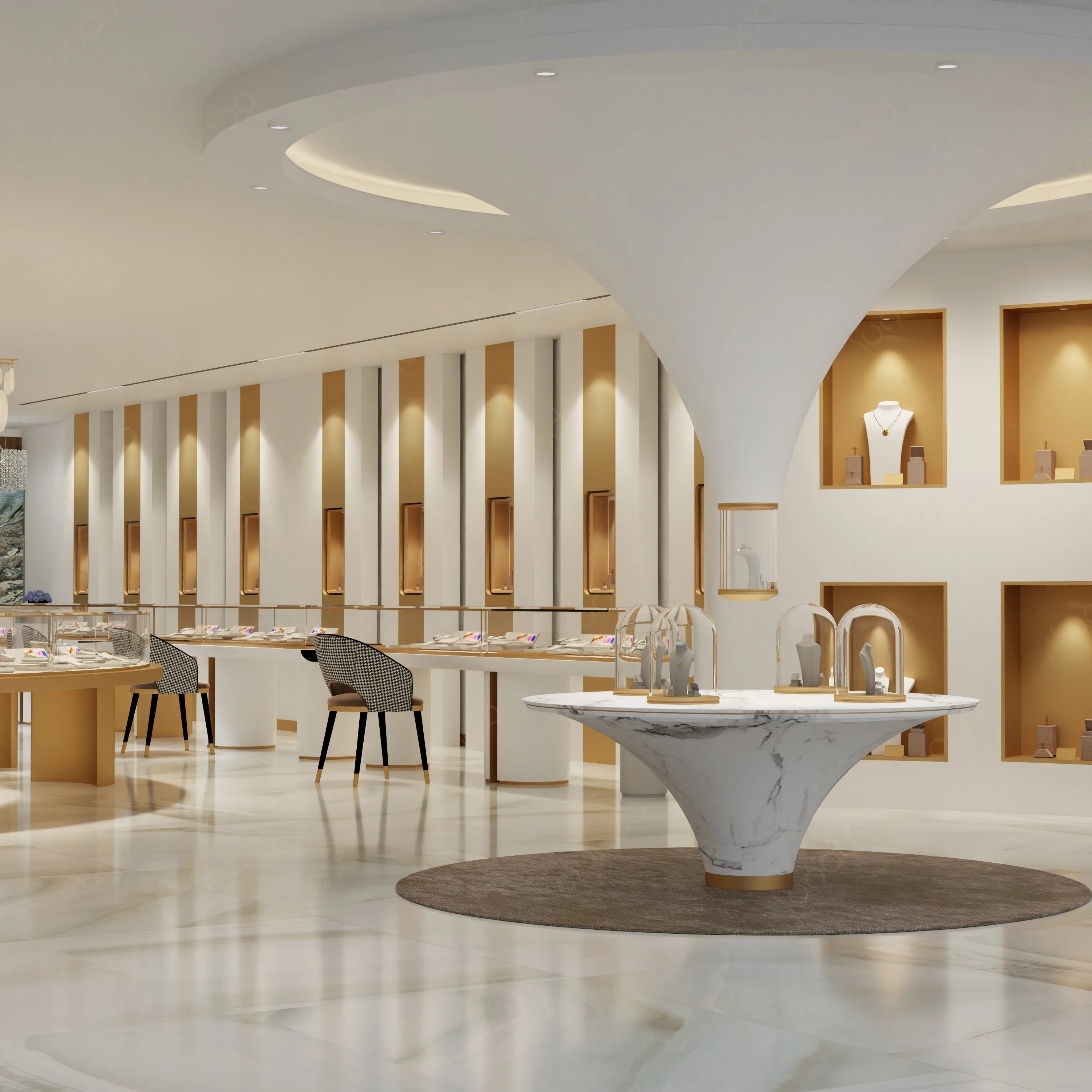 Brand New High Quality silver jewelry shop design jewellery store layout design fine jewelry display for retail shop