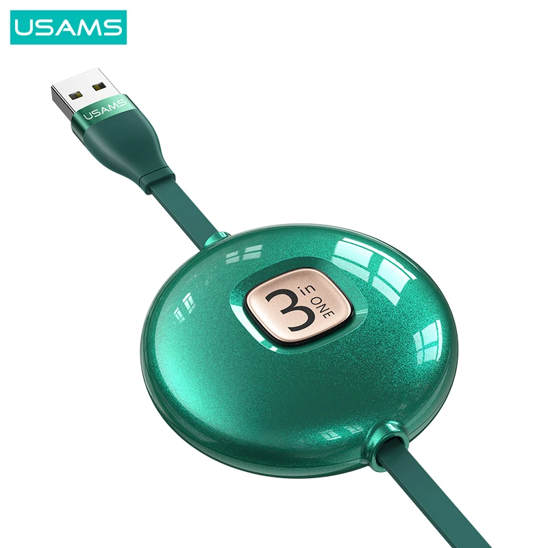 USAMS 2021 новейший плетеный 3 в 1 несколько usb-кабель для зарядки с разъемами Micro-Lighting Port Type-C мобильного