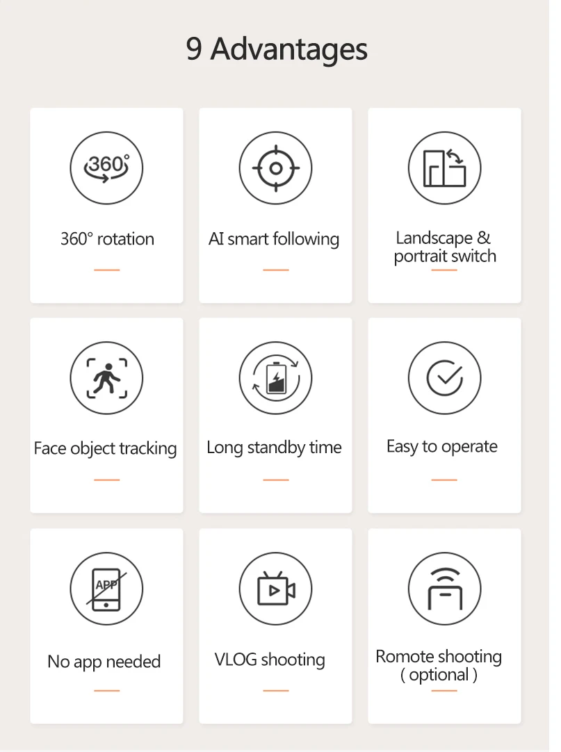 Face Tracking 360-degree face lock screen center  gimbal 360Stabilizer with APP Phone Action Camera gimbal stabilizer