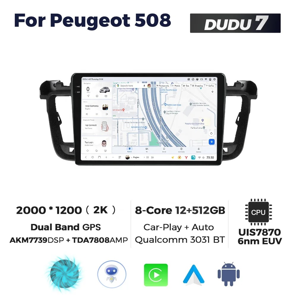 Mekede DUDU7 2K автоматическая Электроника Android экран мультимедийный dsp fm Поддержка dudu dab dvr bt карта для Peugeot 508 9 5 дюймов