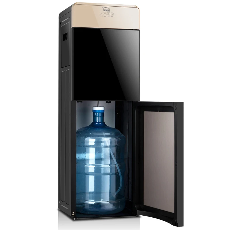 Free Standing Commercial Mini Water Dispenser with Hot & Cold Tap Strip Light Plastic Housing-for Home & Office Use