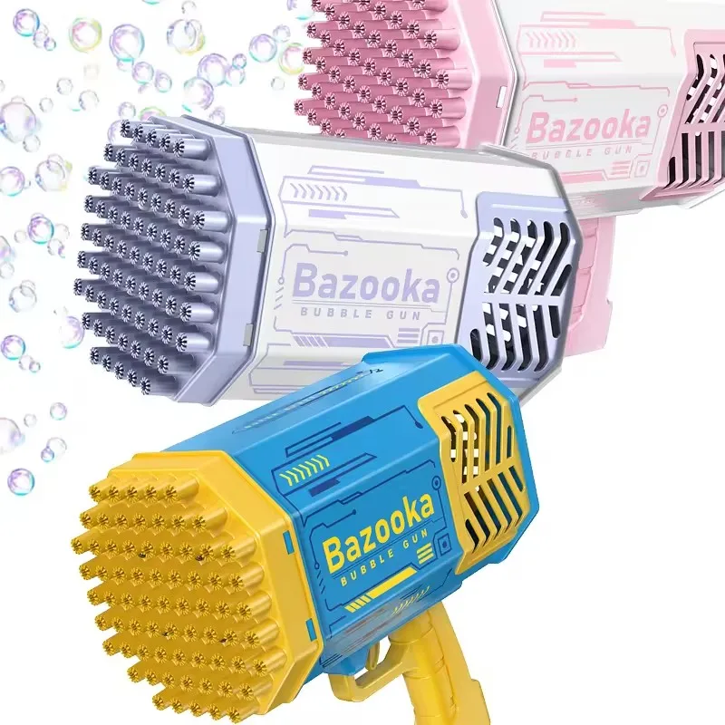 Plastic40 Holes Rocket Bazooka Bubble Gun Toys Rechargeable s Machine Outdoor Summer for Kids