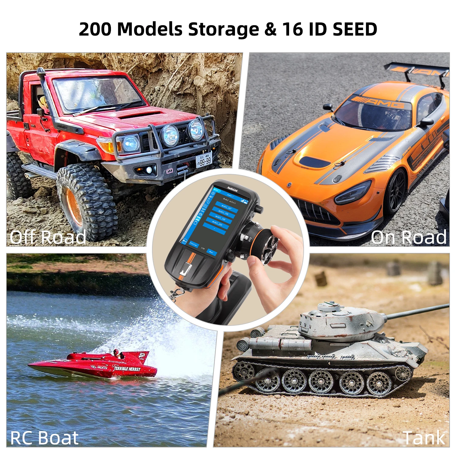 RadioLink 8 channels FPV IPS full color touch screen RC transmitter RC8X with R8FG receiver 8CH RC Radio for RC Car/Boat
