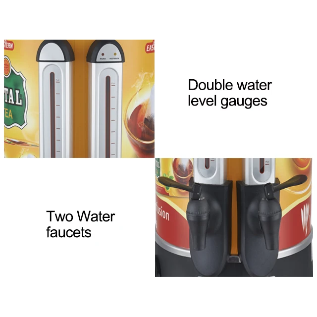 Two tap turkish stainless steel tea urn tea maker tea boiler water boiler 6-35 Liters 1600W~25000W