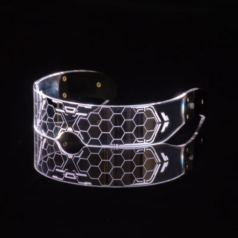 Лидер продаж, очки LEK Wire, модные неоновые очки в форме затвора со светодиодной подсветкой, декоративные солнцезащитные очки для праздника, вечеринки