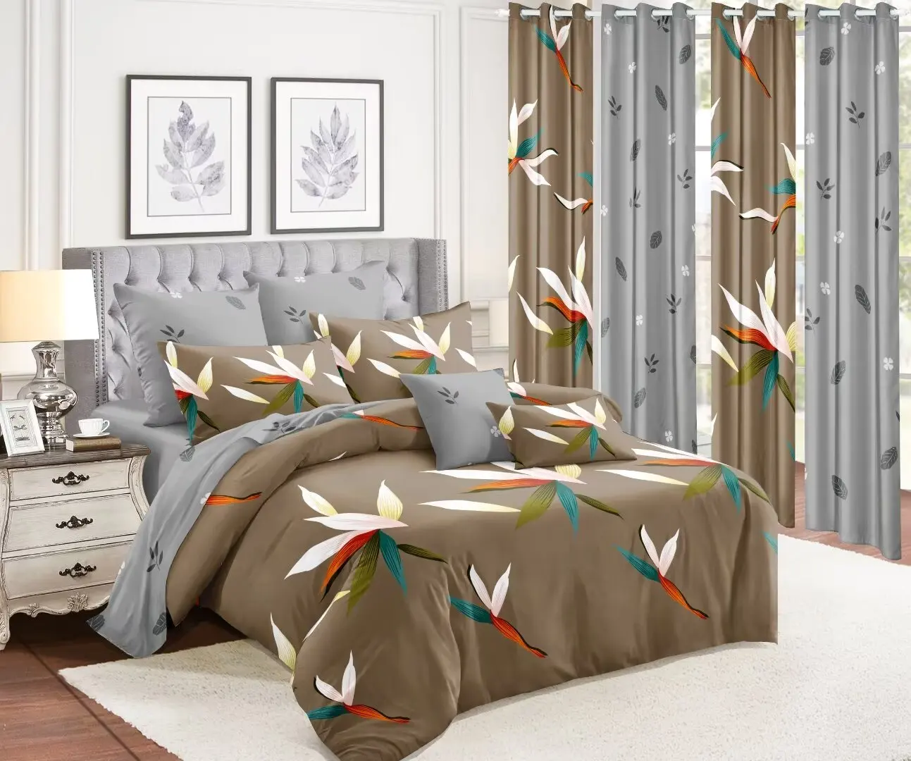 Manufacture Wholesale High Class All Season 10PCS Printed Quilt Bedspread Set