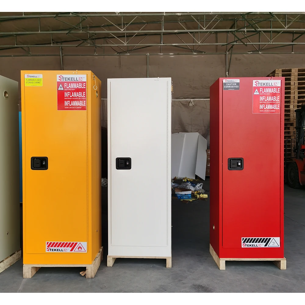 Stekellin 22Gallon One Manual or Self-close Door Two Shelves Fire Safe Red Combustible EN14470 Cabinet