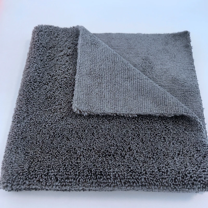 Edgeless microfiber high low 400gsm micro fiber cleaning towel 40*40cm car microfiber duster cleaning cloth