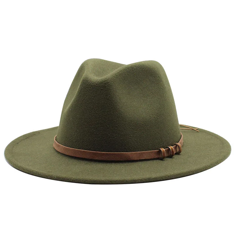 vintage Autumn and Winter fedora hats unisex wholesale women felt hat high quality wide brim 100% wool felt fedora hats men