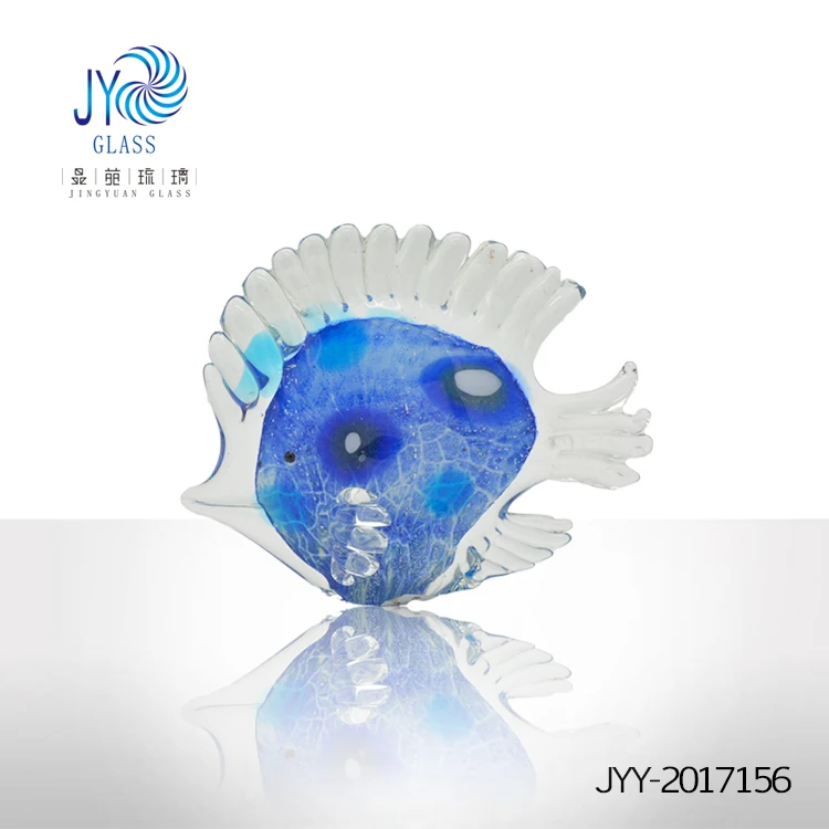 wholesale hand blown glass clown fish sculpture murano glass ocean sea animal ornaments for home decoration