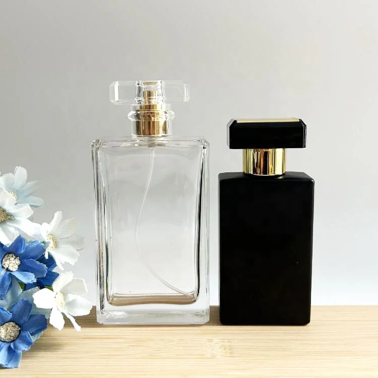 Acrylic Cap Fancy Design Thick Base Women Glass Unique Fragrance Perfume Mist Spray Bottle  With Packaging