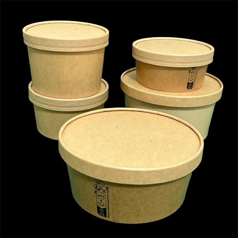 Gobest pe pla coated personalized custom popcorn packaging  fruit bowls and cups cover plastic Take Away Food Containers