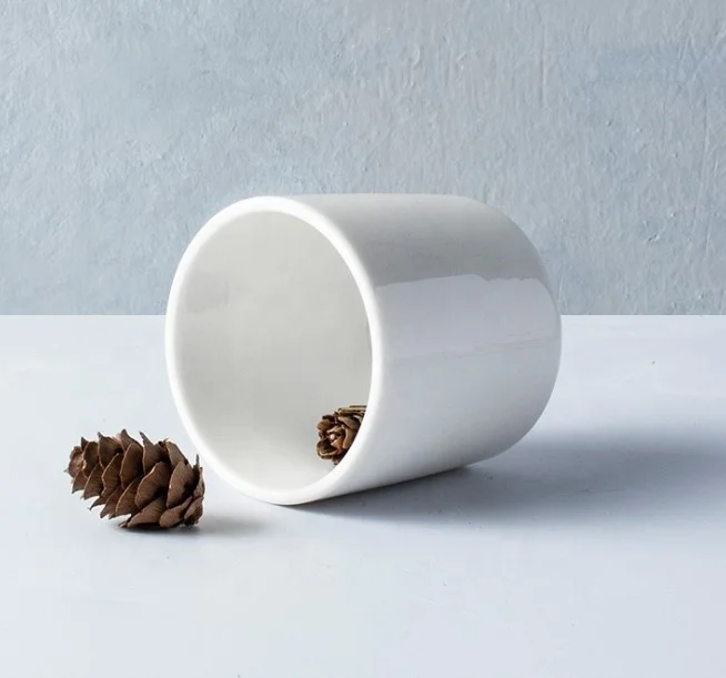 
Japanese household tea set cup white no hand white porcelain hand cup restaurant practical round straight ceramic cup 