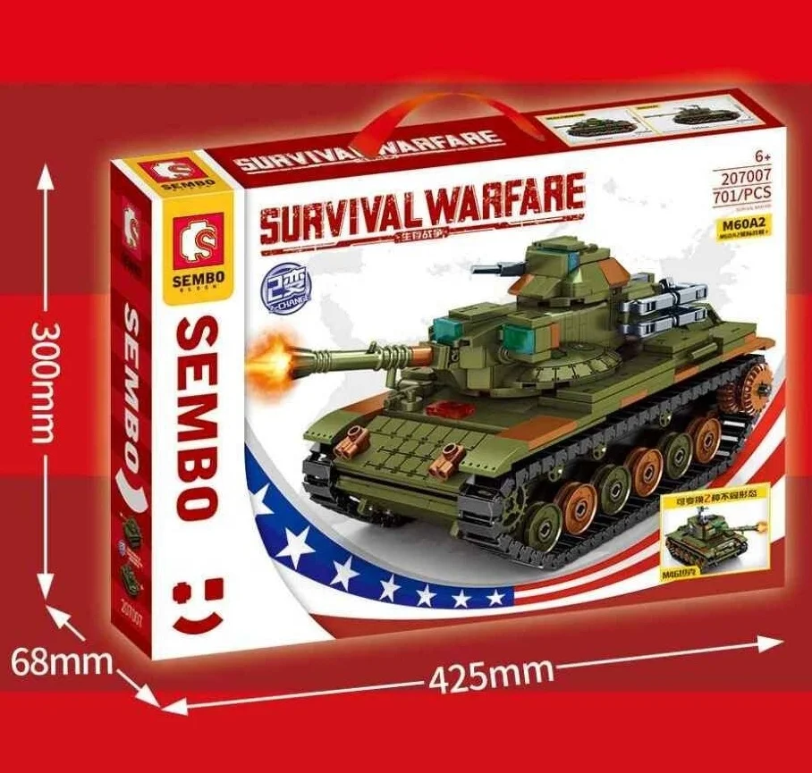 SEMBO 207007 WW2 выживание война 2 стиль сменный Танк бронированный вездеход Леопардовый строительные игрушки военные блоки