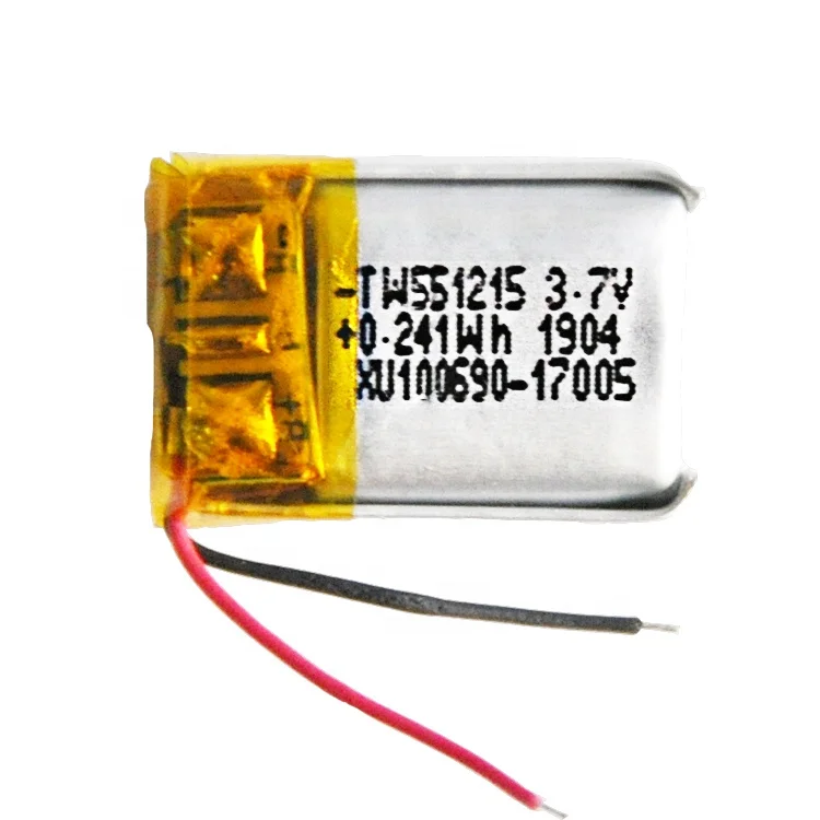 Taiwoo Factory 551215 Li-ion Lipo Battery 65mah Rechargeable 3.7V Silver KC Customized by Customer 500 Times