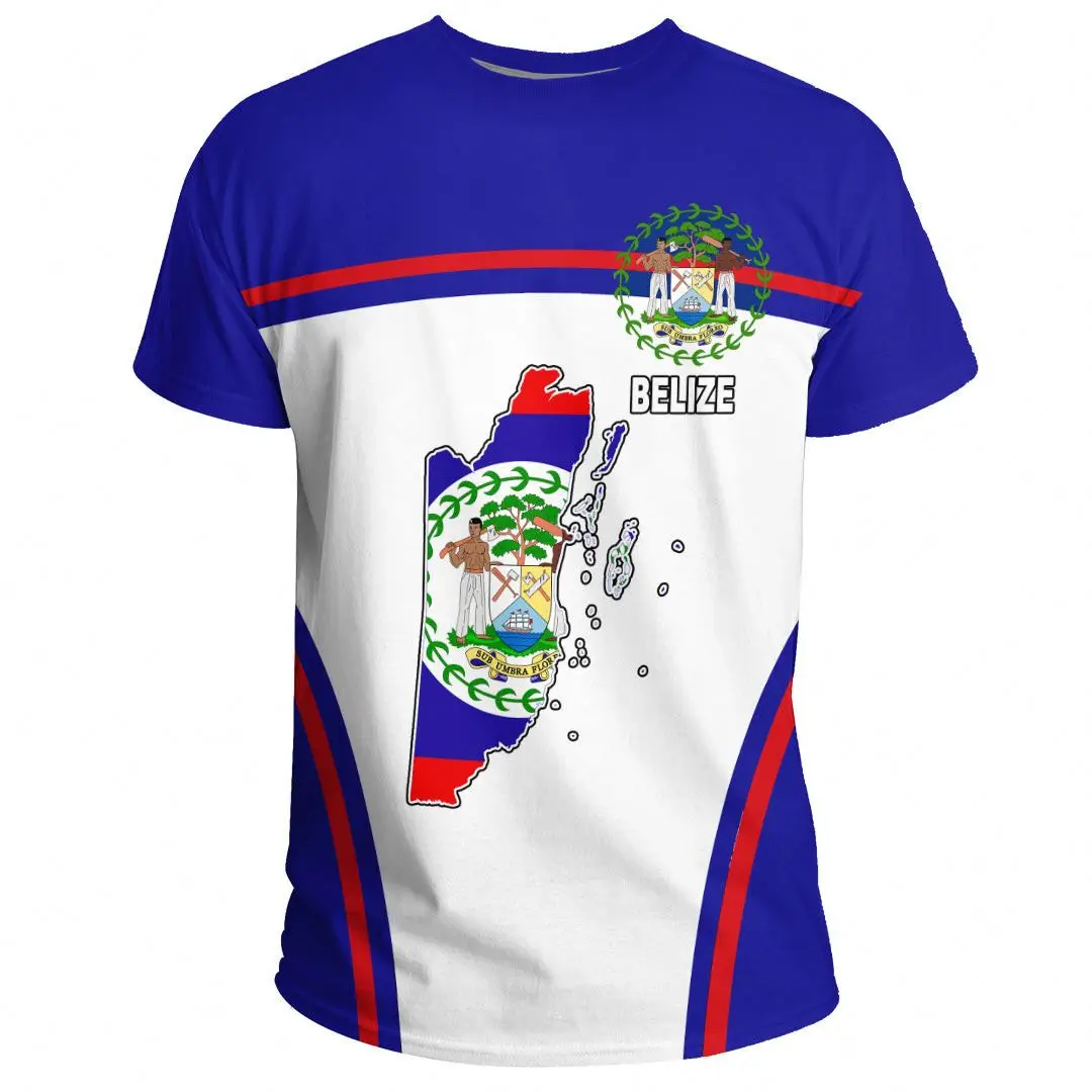Best Sale Belize Flag Fashion Essentials T Shirt For Men High Quality Plain T-shirt With Custom Logo Premium Wholesale T Shirts