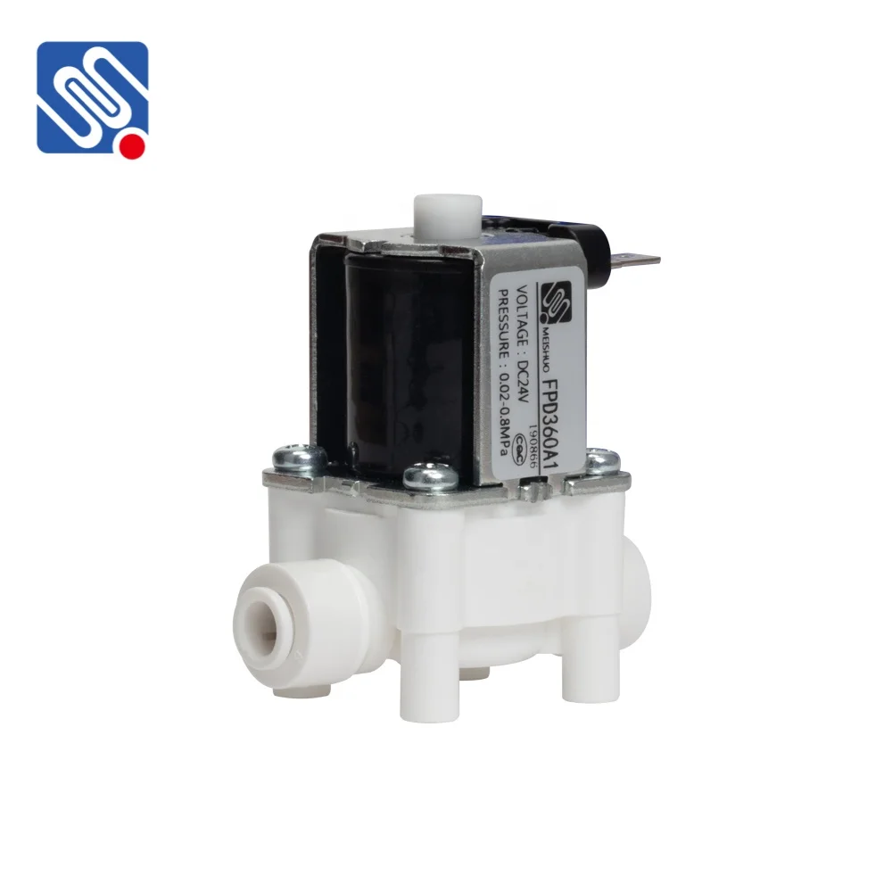MEISHUO hot selling plastic drinking machine FPD360A water inlet solenoid valve DC12/24/36V