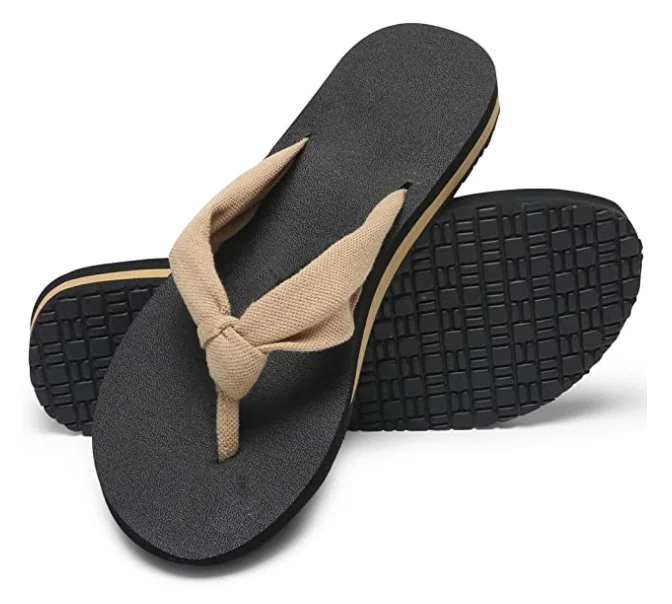 
Womens Comfortable Cloth Strap Flip Flops with Arch Support 
