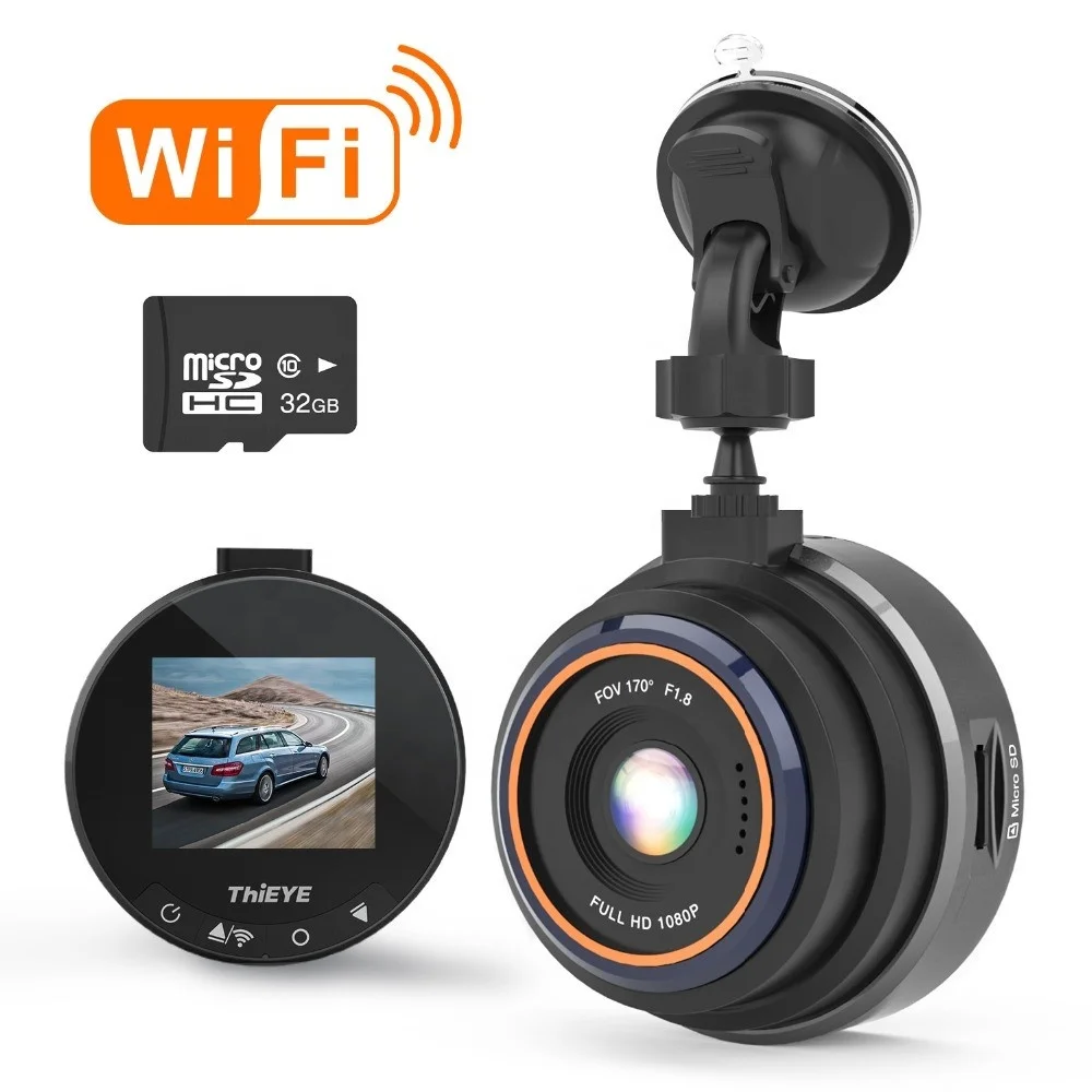  Автомобильный мини-видеорегистратор ThiEYE Safeel Zero + угол обзора 170 градусов Wi-Fi управление через приложение G-датчик 1080P видеорегистратор черный