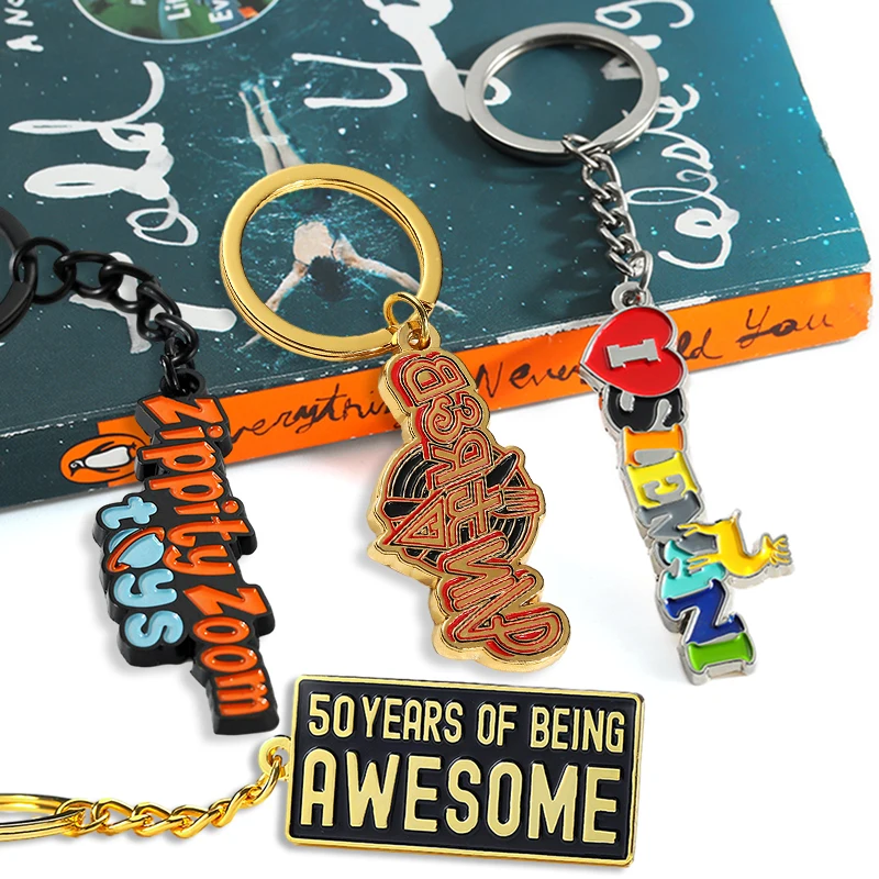 Factory Wholesale Custom Metal Key Chain 2d 3d Company Logo Letter Keychain Key Chains Keyring Custom Enamel Keychain