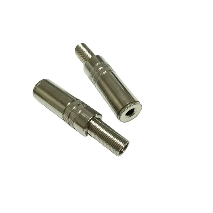 Wholesale metal nickel-plated 3.5MM welded wire type dual channel stereo audio socket plug