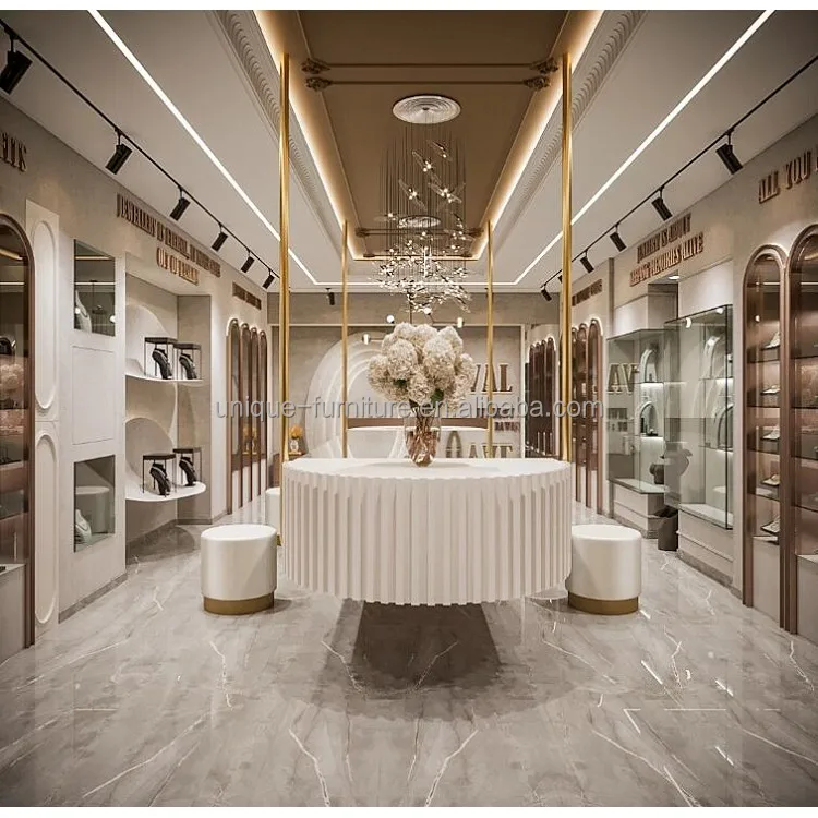 High level jewelry display stands for retail store jewelry shop cabinet glass showcase diamond store fixture watch shop design