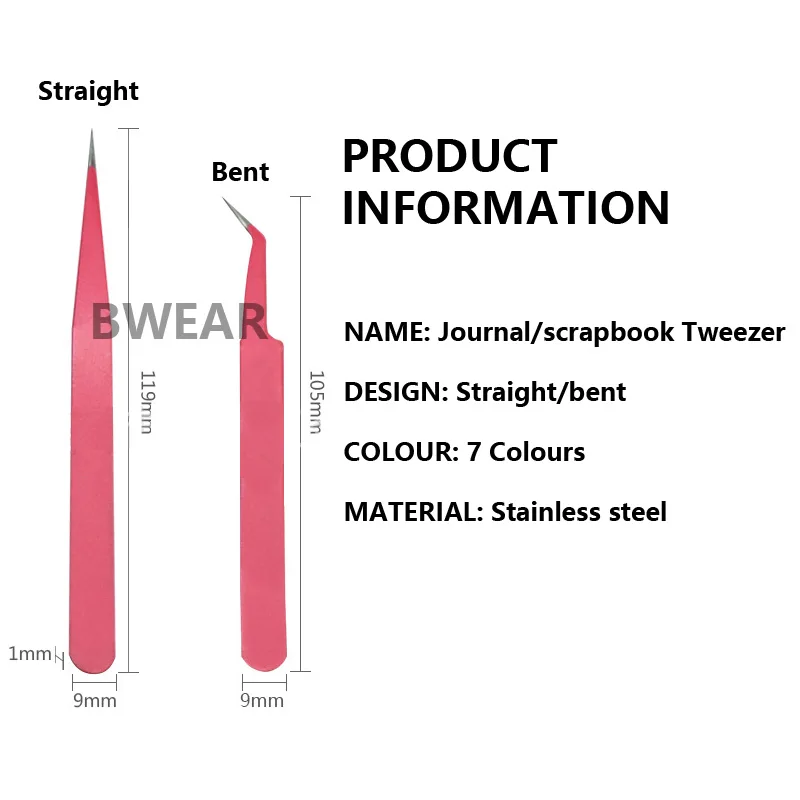BWEAR all shapes and colors of Grafting Eyelash Journal Scrapbook Cuspidal Nail art Tweezers