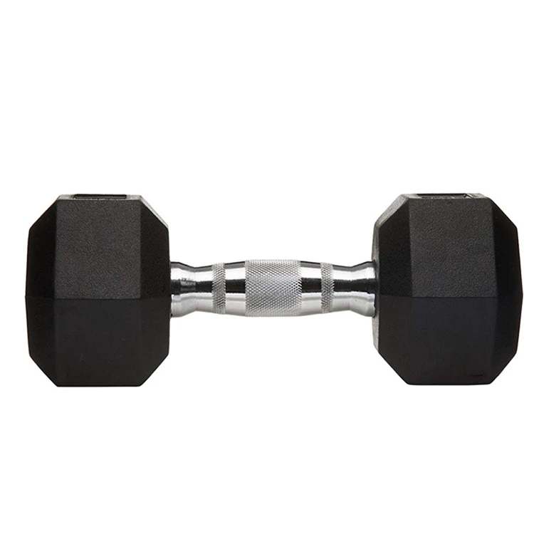 Custom Gym equipment weight lifting dumbbell set man Fitness black rubber hex Dumbbell Sets