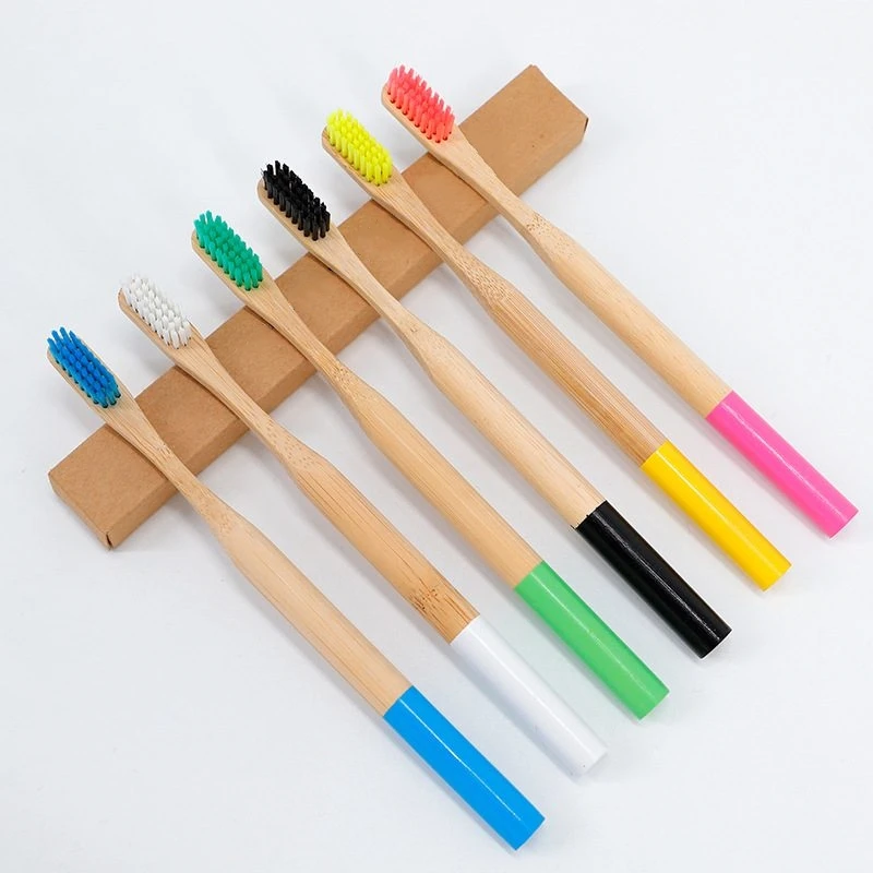 Bamboo Toothbrushes With Colorful Soft Bristles And Biodegradable Wooden Handle Toothbrush For Oral Care